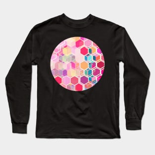 Rainbow Honeycomb - colorful hexagon pattern Long Sleeve T-Shirt